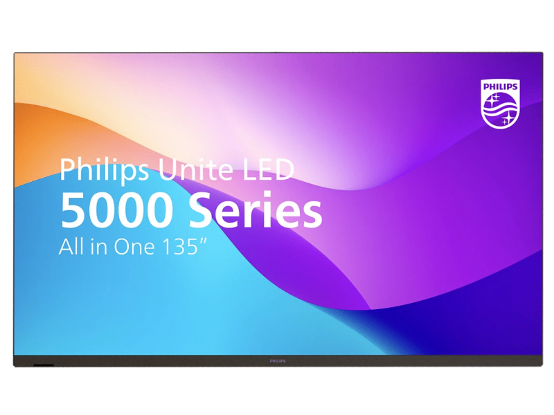 Philips Unite COB LED display 135 inch met kleurrijke lichteffecten voor aanzicht