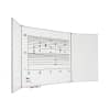Smit Visual 5-vlaks whiteboard RCA10 opengeklapt met grafiek en gekleurde magneten