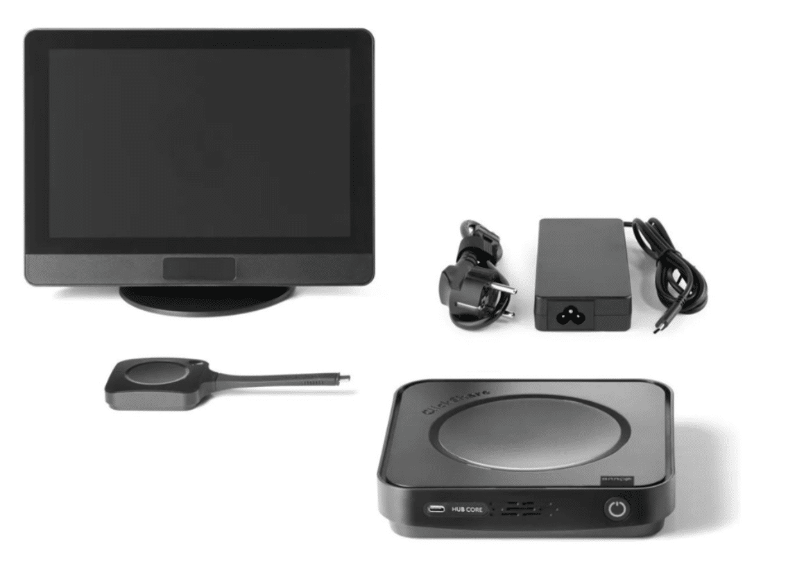 Barco ClickShare Hub Core Control met touchscreen button en adapter