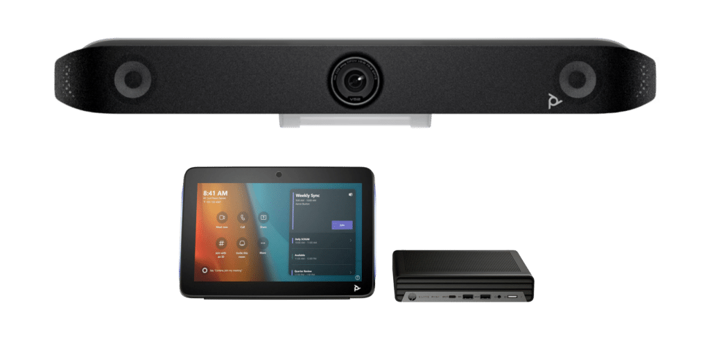 HP Poly V52 videobar met TC9 plus touchcontroller en Mini computer unit