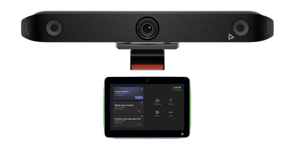HP Poly V52 videobar met TC10 touchcontroller met Teams interface