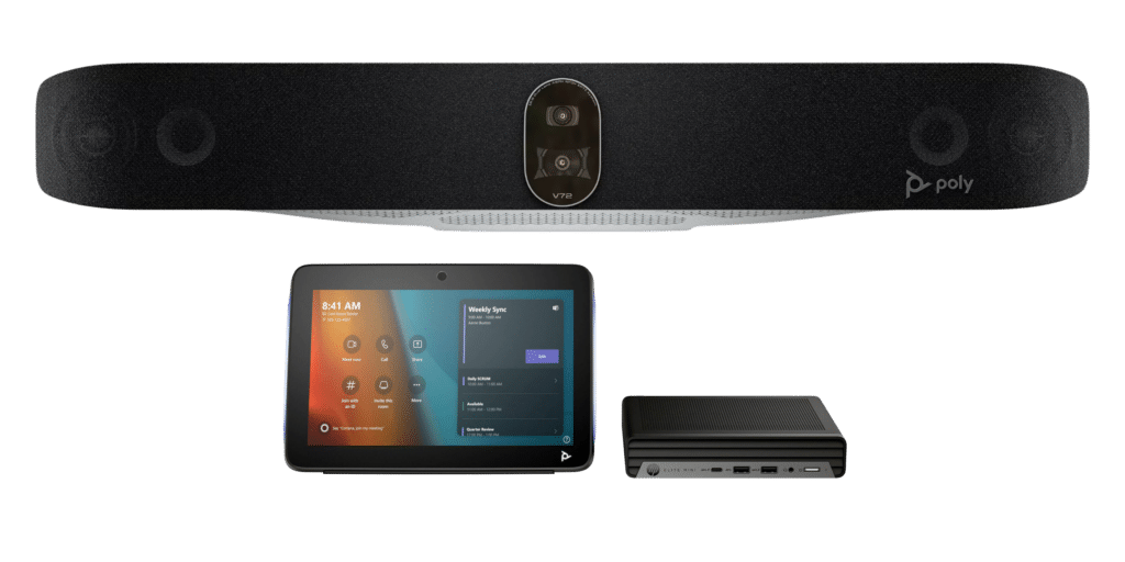 HP Poly X72 videobar met TC10 touchcontroller en Mini computer