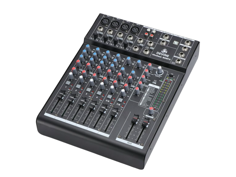 Devine 802FX USB audiomixer (demo)