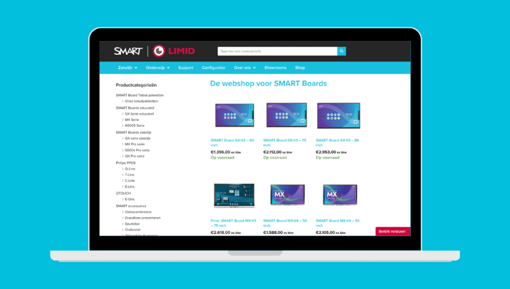 Mockup webshop smartboard